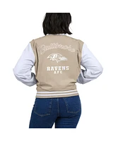 Wear by Erin Andrews Women's Tan Baltimore Ravens Tonal Full-Zip Bomber Jacket