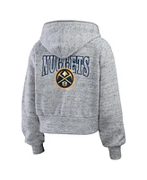 Wear by Erin Andrews Women's Heather Gray Denver Nuggets Speckled Radiator Full-Zip Hoodie