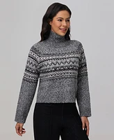 Frye Women's Turtleneck Faur Isle Pull-Over Sweater