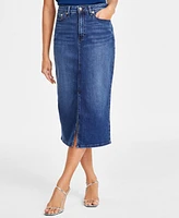 I.n.c. International Concepts Women's Denim Midi Skirt, Exclusively at Macy's