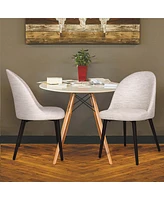 Slickblue Set of 2 Classic Dining Chairs Modern Pu Leather Mid Back Side Chairs with Stainless Steel Legs