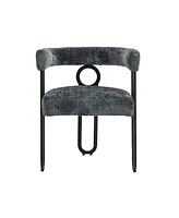 Contemporary Designed Chenille Fabric Upholstered Accent/Dining Chair/Barrel Side Chairs Kitchen Armchair for Living Room set of 1 ( Chenille