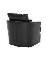 Swivel Barrel Chair, Comfy Round Accent Sofa Chair for Living Room, 360 Degree Swivel Barrel Club Chair, Leisure Arm Chair for Nursery, Hotel, Bedroom