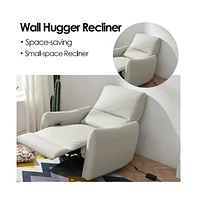 Light Gray Power Recliner Wall Hugger,Small Power Recliner for Living Room,Electric Recliner for small space,Reclining Sofa for Bedroom (Light Gray)