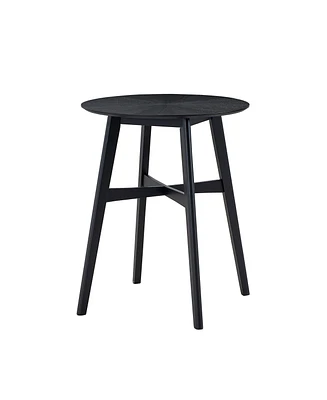 Streamdale Furniture 31.5 Inch Oversize Round Bar Table, Wooden High Top Kitchen Dining Table for Pub,Living Room,Restaurant,Cocktail Bar,Black