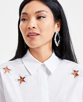 I.n.c. International Concepts Women's Embellished Star-Cutout Shirt, Exclusively at Macy's