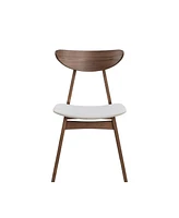 Wooden Dining Chairs Set of 2, Modern Soft Upholstered Kitchen Side Chairs,Wooden Frame Kitchen Chairs for Dining Room,Living Room,Restaurant,Walnut