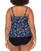 Raisins Curve Trendy Plus Size Tanzania Floral Tankini Top Costa Ruched Bikini Bottoms