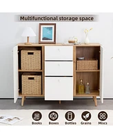 Sideboard Buffet Cabinet with 3 Drawers & 2 Doors,47.24"Buffet Cabinet with Adjustable Shelves for for Living Room Dining Room Hallway,Kitchen