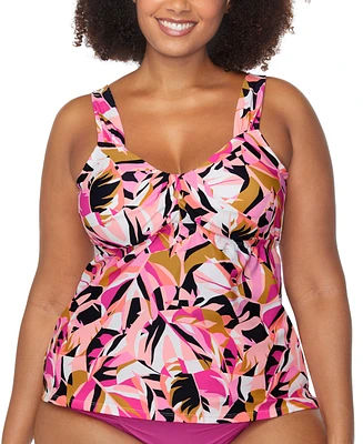 Raisins Curve Trendy Plus Rimini Twist-Front Tankini Top