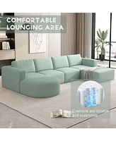 Streamdale Furniture Modular Sectional Sofa Sleeper Couch, Sectional Sofa with Chaise and Ottoman