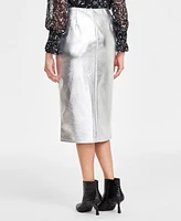 I.n.c. International Concepts Women's Metallic Slit-Front Pencil Skirt, Exclusively at Macy's