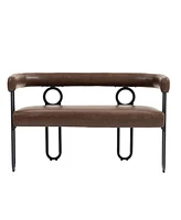 Modern Loveseat 2 Seater Sofa Chenille Fabric Couch with Arms and Metal Legs for Living Room, Home Office