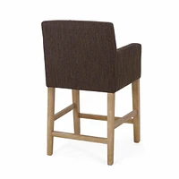 The Pop Home 26-Inch Upholstered Counter Height Bar Stool with Wood Legs, Accent Chair for Kitchen or Living Room (1PK)-The