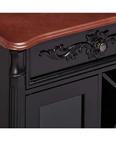 Kings Brand Furniture Guilford Buffet Server Wine Cabinet Console Table (Black