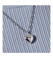 Ana Luisa - Puffed Heart Necklace - Lev Silver