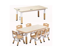 gaomon Modern Kids Table and 6 Chair Set