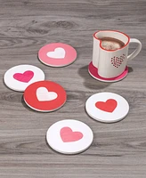 Thirstystone Printed Heart Coasters, Set of 6