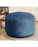 Streamdale Furniture Bean Bag Chair 4Foot Luxurious Velvet Ultra Soft with High-Rebound Memory Foam for Adults Plush Lazy Sofa with Fluffy Removable S