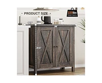 gaomon Buffet Cabinet Farmhouse Storage with Doors and Shelves, Buffets Sideboards Entryway Accent Console fo