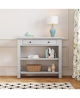 Streamdale Furniture Retro Console Table with Drawer and Two Sturdy Shelves for Entryway