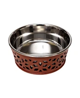 Country Living Set of 2 Stainless Steel Dog Bowls - Farmhouse Style, Durable & Non