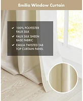 Madison Park Emilia Twist Tab Lined Window Curtain Panel, 50"W x 120"L