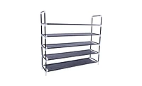 Slickblue 5-Tier Non-Woven Fabric Shoe Rack with Handle Easy Assembly Storage Solution for Organizing Footwear