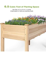 Slickblue Wooden Raised Garden Bed for Planting Vegetables and Flowers