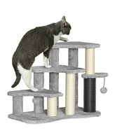 PawHut 2 in 1 Cat Tree Tower Pet Stairs with Scratching Tickling Post