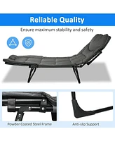 Slickblue Portable Folding Camping Cot with Adjustable Backrest Outdoor Lounge Chair for Comfortable Sleeping