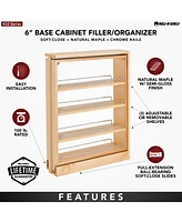 Rev-a-Shelf 6" Pullout Base Filler Cabinet Rack w/ Soft-close, 432-bfbbsc-6C