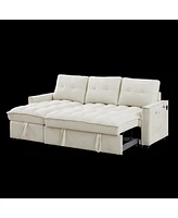 Streamdale Furniture 78.75" Reclining Sofa, Pull-Out Sofa Bed with Usb and tape-c charging ports