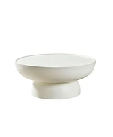 Streamdale Furniture Fiberglass Cream Style Coffee Table Set of 2 for Living Room,Matte White Round Table front of the Sofa, Irregular Center Table fo