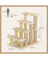 PawHut Cat Tree, Cat Tower Cat Stair Steps with Scratching Post,