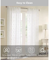 Madison Park Gemma Sheer Embroidered Window Curtain, 84 inches long Single Panel Curtain, Width 50 curtains sheer for Bedroom and Living Room, Easy To