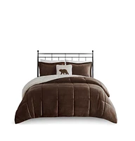 Streamdale Furniture Plush to Sherpa Down Alternative Comforter Set