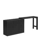 Innovative Sideboard that effortlessly converts into a dining table and Adjustable Pull-Out Top for Flexible Use,Suitable for Study,Entrance and Livin