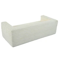 89" Modern Corduroy Couch, 3 Seats Plush Sofa with Squared Arm,Luxury Comfy Seat Super Soft Couches for Living Room,Small Space,Office,Apartment,