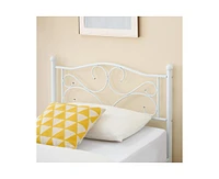 gaomon Twin Bed Frames, Twin Size Metal Platform Bed Frame with Curved Flower Headboard and Footboard, Under Bed Storage, No Box Spring Needed, Steel