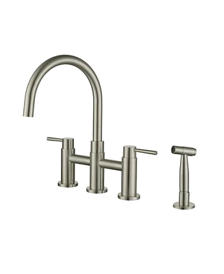 Mondawe 3-Hole Pull-Down Sprayer Kitchen Faucet with Side