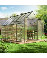 Streamdale Furniture 8x12 Ft Greenhouse for Outdoors,Heavy Duty Polycarbonate Greenhouse,Large Walk-in Greenhouse with Roof Vent,Aluminum Hot House fo