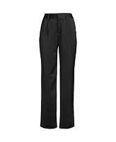 Lands' End Women's Satin Elastic Back Wide Leg Pants