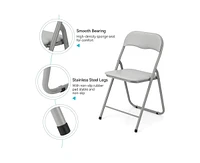 gaomon Folding Chairs 4 Pack with Cushion, Outdoor & Indoor Event Portable Metal Folding Chairs with Non-Slip Feet Pads Stackable Chairs