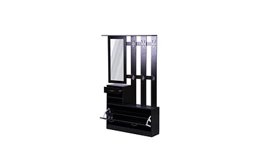 Slickblue 3-in-1 Combination Gate Cabinet Shoe Cabinet with Hanging Shelf for Versatile Storage Solutions