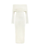 Nocturne Women's Off the Shoulder Layered Design Dress