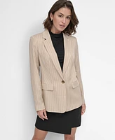 Dkny Women's One-Button Pinstripe Blazer