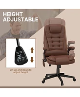 High Back Vibration Massage Office Chair with 6 Vibration Points, Heated Reclining Pu Leather Computer Chair with Armrest and Remote
