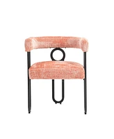 Contemporary Designed Chenille Fabric Upholstered Accent/Dining Chair/Barrel Side Chairs Kitchen Armchair for Living Room set of 1 ( Chenille