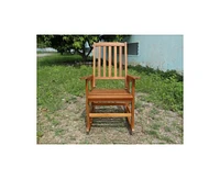 Acacia Indoor Rocking Chair, Outdoor Solid Wood Patio Furniture New Style Light Brown